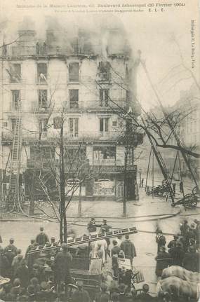 CPA FRANCE 75001 "Paris, Incendie de la Maison Laurette, bld Sébastopol, 1904" / POMPIER