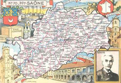 / CPSM FRANCE 70 "Haute Saône"  /  CARTE GEOGRAPHIQUE