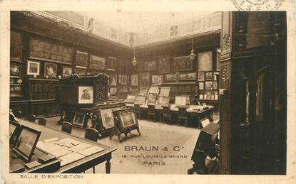  CPA FRANCE 75002 "Paris, Salle 'exposition, rue Louis le Grand" / PUBLICITE 