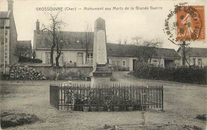 CPA FRANCE 18 "Grossouvre, monument aux morts de la Grande Guerre"