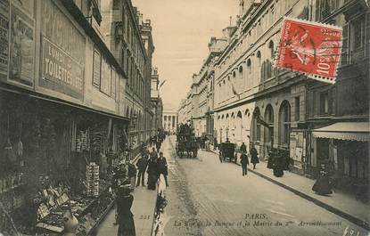    CPA FRANCE 75002 "Paris, la rue de la Banque et la mairie"