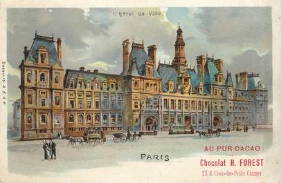     CPA FRANCE 75004 "Paris, Hotel de ville" / PUB CHOCOLAT FOREST
