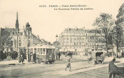     CPA FRANCE 75005 "Paris, Place Saint Michel" / BUS