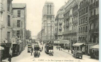     CPA FRANCE 75005 "Paris, la rue Lagrange et Notre Dame"