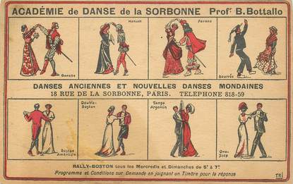     CPA FRANCE 75005 "Paris, Académie de danse de la Sorbonne" / TANGO