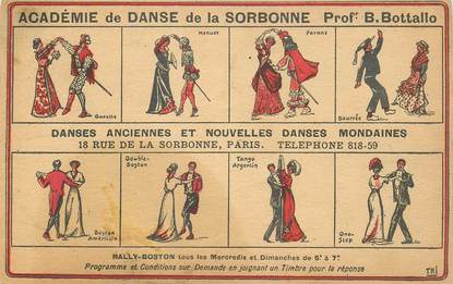     CPA FRANCE 75005 "Paris, Académie de danse de la Sorbonne" / TANGO