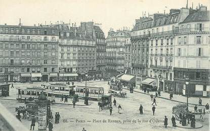 CPA FRANCE 75006 "Paris, Place de Rennes" / TRAMWAY