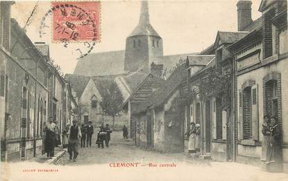 CPA FRANCE 18 "Clémont, rue centrale"