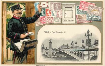 CPA  FRANCE 75007 "Paris, le pont Alexandre III" / FACTEUR