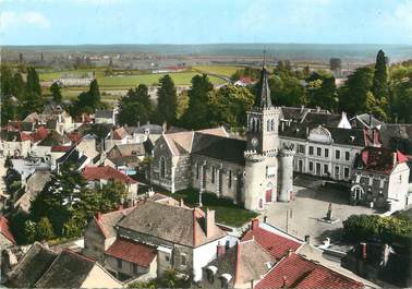 / CPSM FRANCE 71 "Saint Désert, vue aérienne, quartier de l'église"