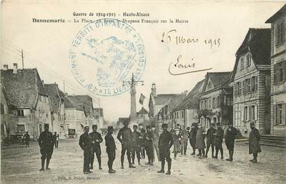 CPA FRANCE 68 "Dannemarie, la place où flotte le drapeau français sur la mairie"