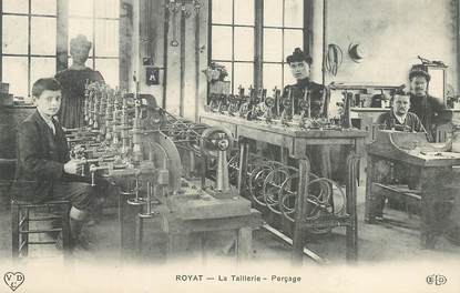 CPA FRANCE 63 "Royat, la taillerie, le perçage"