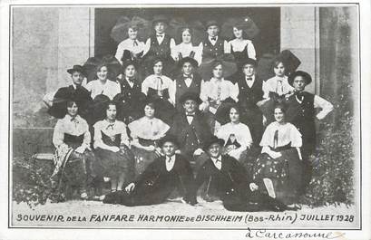 CPA FRANCE 67 "Souvenir de la fanfare Harmonie de Bischheim, 1928"