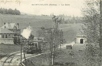 CPA FRANCE 69 "Saint Julien, la gare" / TRAIN