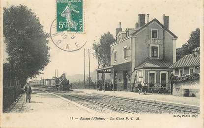 CPA FRANCE 69 "Anse, la gare" / TRAIN