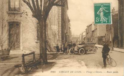 CPA FRANCE 69 "Circuit de Lyon, Virage à Givors" / COURSE AUTOMOBILE