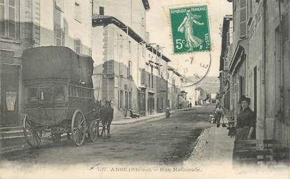 CPA FRANCE 69 "Anse, la rue Nationale"