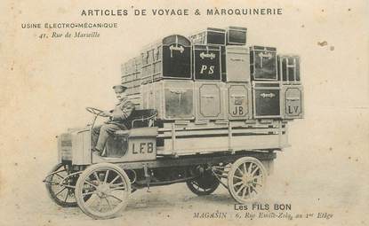 CPA FRANCE 69 "Lyon, Articles de voyage et maroquinerie, Les Fils Bon" / AUTOMOBILE