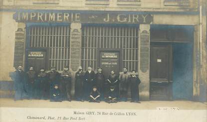 CARTE PHOTO FRANCE 69 Lyon, Maison Giry, rue de Crillon" / IMPRIMERIE