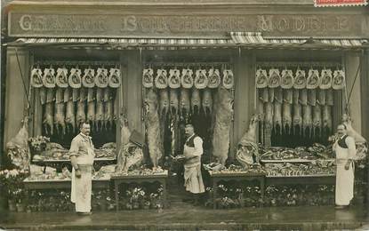  CARTE  PHOTO FRANCE 69 " Lyon Croix Rousse,  Boucherie"