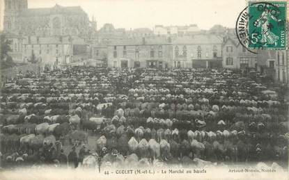 CPA FRANCE 49 "Cholet, le marché aux boeufs"