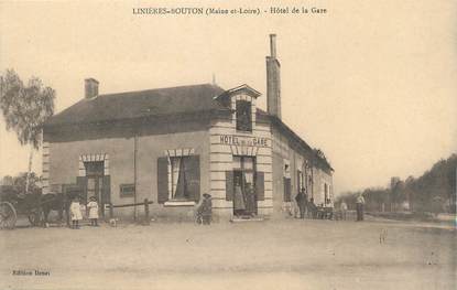 CPA FRANCE 49 "Linières Bouton, hôtel de la gare"