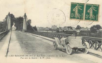 CPA FRANCE 49 "Les Rosiers, les ponts suspendus sur la Loire" / AUTOMOBILE