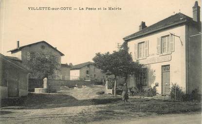  CPA  FRANCE 01 "Villette sur Cote, la poste et la mairie"