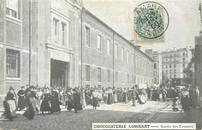  CPA  FRANCE 92 "Clamart, sortie des Femmes, la chocolaterie" / PUB CHOCOLAT LOMBART