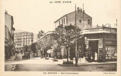  CPA  FRANCE 06 "Menton, rue Partouneaux"