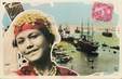 CPA EGYPTE "Femme et vue de Port Saïd"