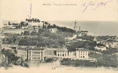   CPA FRANCE 06 "Menton, vue prise du Mont Carmel"