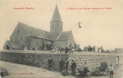 / CPA FRANCE 50 "Cosqueville, l'église et son clocher"