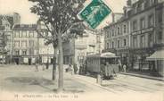 50 Manche / CPA FRANCE 50 "Avranches, la place Littré" / TRAMWAY