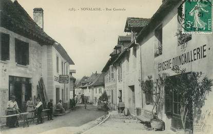 CPA FRANCE 73 "Novalaise, la rue centrale, Epicerie, Quincaillerie"
