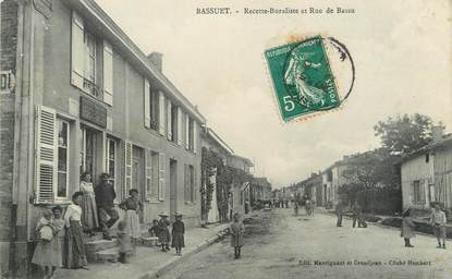 / CPA FRANCE 51 "Bassuet, recette Buraliste et rue de Bassu"