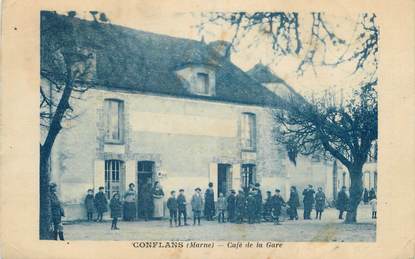 / CPA FRANCE 51 "Conflans, café de la gare"