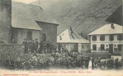  CPA FRANCE 73 "Ecole, mairie et Eglise"