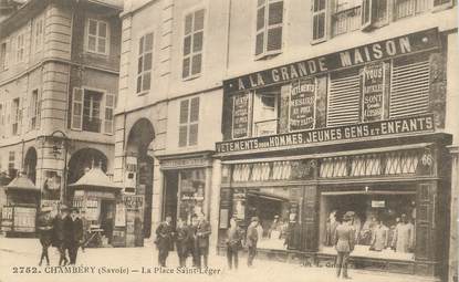 CPA FRANCE 73 "Chambéry, la Place Saint Léger, commerce de vetements"
