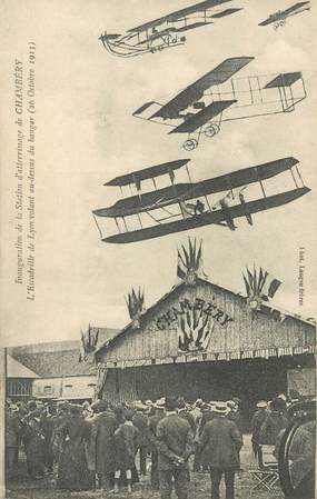 CPA FRANCE 73 "Chambéry, inauguration de la Station d'atterrissage" / AVIATION