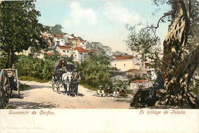 CPA GRECE "Souvenir de Corfou, village de Peleka"