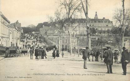 / CPA FRANCE 53 "Château Gontier, rue de Razilly, prise du champ de Foire"