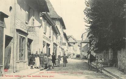   CPA  FRANCE 73  "Saint Genix sur Guiers, le Faubourg, Restaurant Tabac"