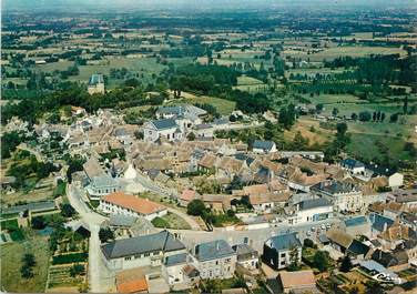 / CPSM FRANCE 72 "Ballon,  vue  générale aérienne"