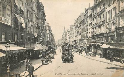 CPA FRANCE 75010 "Paris, perspective du Faubourg Saint Martin"