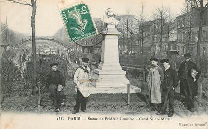 CPA FRANCE 75010 "Paris, Statue de Frédéric Lemaitre, Canal Saint Martin"