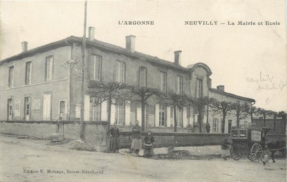 / CPA FRANCE 55 "L'Argonne, Neuvilly, la mairie et l'école"