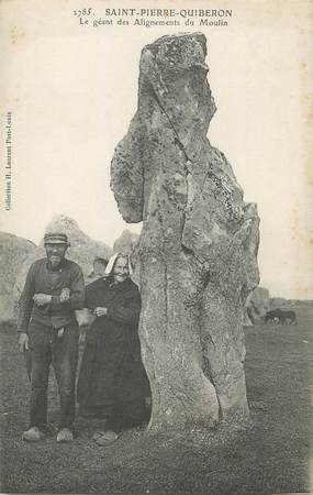 / CPA FRANCE 56 "Saint Pierre Quiberon, le géant des alignements du moulin" / MENHIR