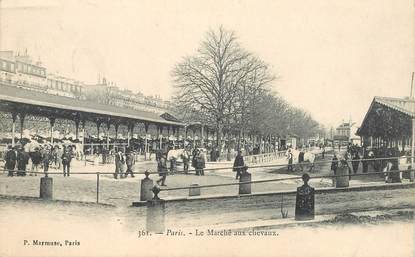    CPA FRANCE 75015 "Paris, le marché aux chevaux"