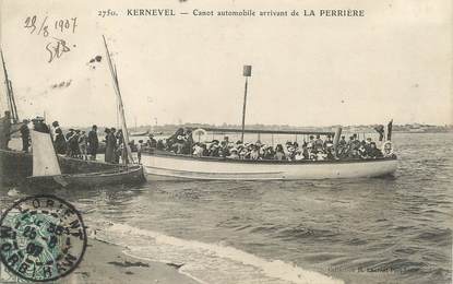 / CPA FRANCE 56 "Kernevel, Canot automobile arrivant à La Perrière" / BATEAU